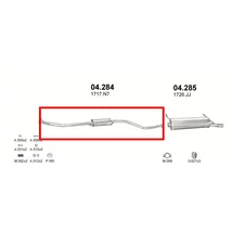 Kipufogódob, közép, Citroen Xsara, Peugeot 306 Cabrio, 1.4-1.6, 2000.09-2005