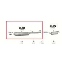 Kipufogódob, közép, Citroen, Fiat, Lancia, Peugeot, 1.9-.2.0, 1994-2003