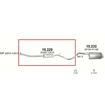 Kipufogó, közép, Nissan Note, 1.4, 2006-2007.10