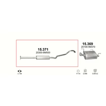 Kipufogódob, közép, Nissan Almera Hatchback, Sedan, 1.5, 2002-2006