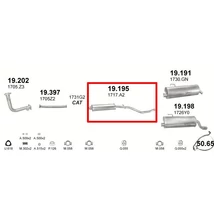 Kipufogódob, közép, Peugeot 206, 1.6, 1998-2000