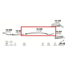 Kipufogócső, közép, Peugeot 206, Hatchback, 1.1-1.4, 2000-2006