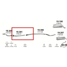 Kipufogócső, közép, Peugeot 206, 1.1-1.6, 2000-2006