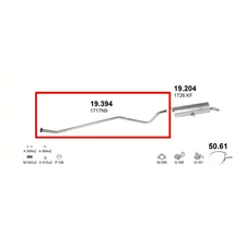 Kipufogócső, közép, Peugeot 307, hatchback, 1.4, 2001-2004