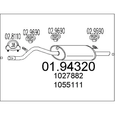 Kipufogódob, hátsó, Ford KA, 1.3, 1996-2008