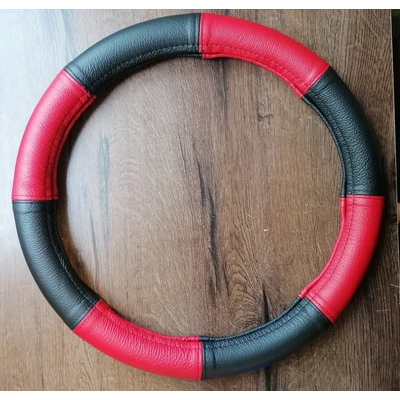 Kormányvédő Bőr fekete-piros 35-37 cm