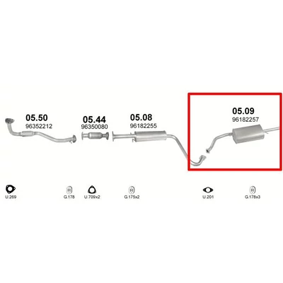 Kipufogódob, hátsó, Daewoo Lanos Sedan, 1.3-1.6, 1997-2003