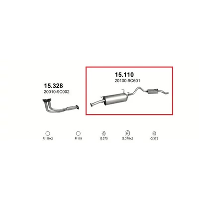 Kipufogódob, rendszer, Nissan Vanette, Serena Van, 2.3D, 1994-2003