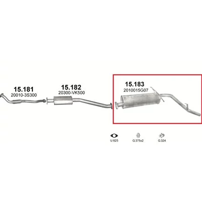 Kipufogódob, hátsó, Nissan King Cab 2.0/2.3/2.5/2.7, 1985.09-1998.02