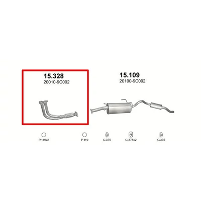 Kipufogócső, Nissan Vanette, Serena, 2.0-2.3D, 1992-2003