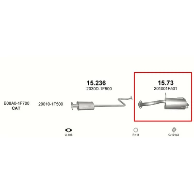 Kipufogódob, hátsó, Nissan Micra, 1.0, 2000-2002.11