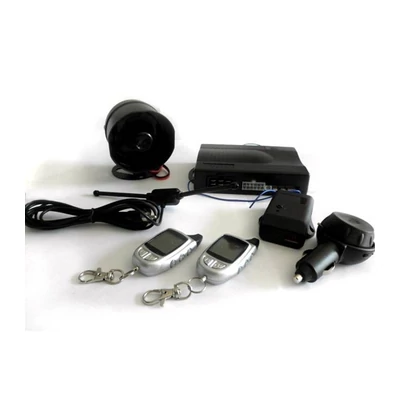 Kétirányú autóriasztó, távindításos, pageres, időkijelzéssel, 1,5 km-es hatótávolsággal, turbo timerrel